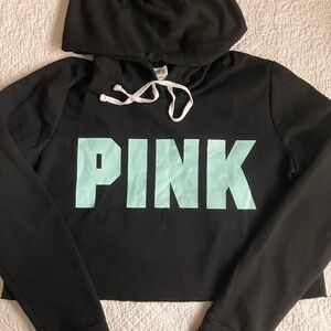 Victoria's Secret PINK Black Hoodie with Mint Logo